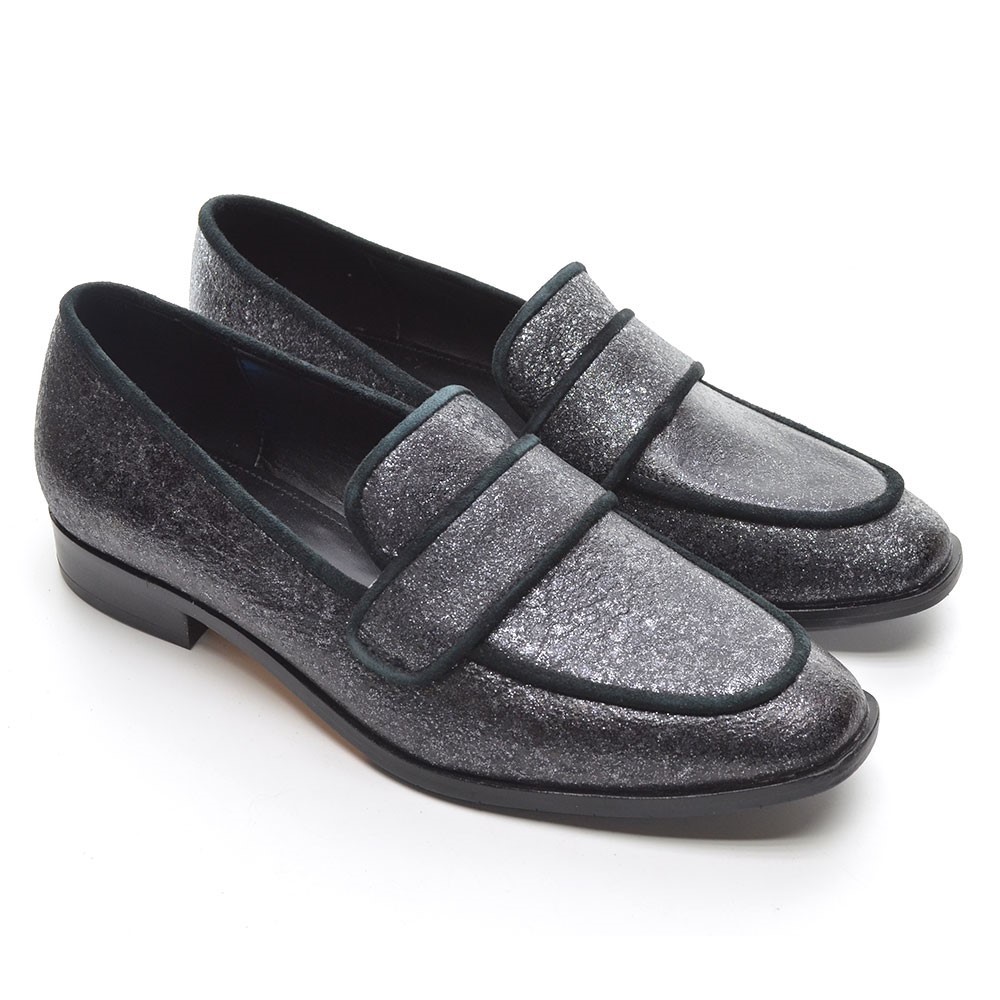Donald J Pliner Loretta Silver Glitter Loafer 6.5 M New